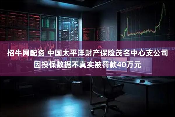 招牛网配资 中国太平洋财产保险茂名中心支公司因投保数据不真实被罚款40万元