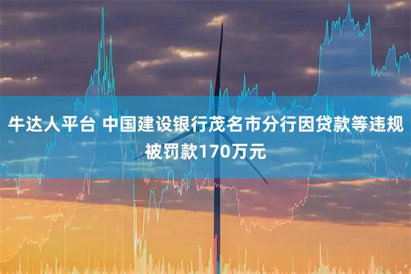 牛达人平台 中国建设银行茂名市分行因贷款等违规被罚款170万元