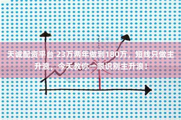 天诚配资平台 23万两年做到180万，短线只做主升浪，今天教你一眼识别主升浪！